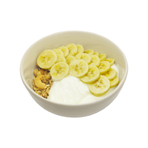 Granola with banana and yogurt