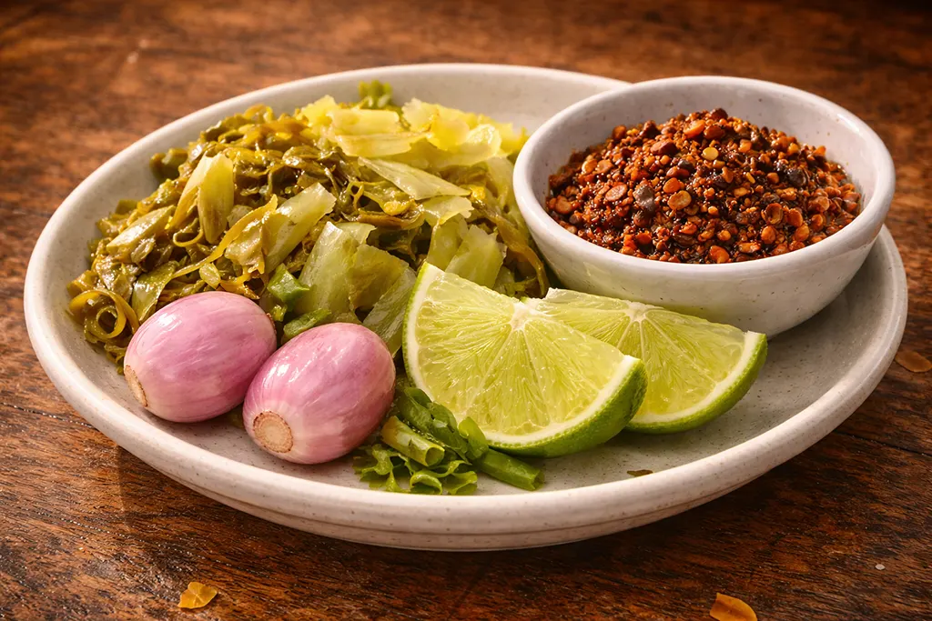Khao Soi 配料 青柠 腌菜 红葱 辣椒油