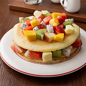 Fresh fruit pancake breakfast