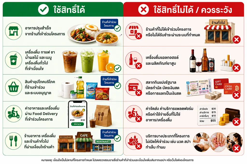 ไทยช่วยไทยพลัส สิ่งที่ใช้ไทยช่วยไทยพลัสได้และไม่ได้
